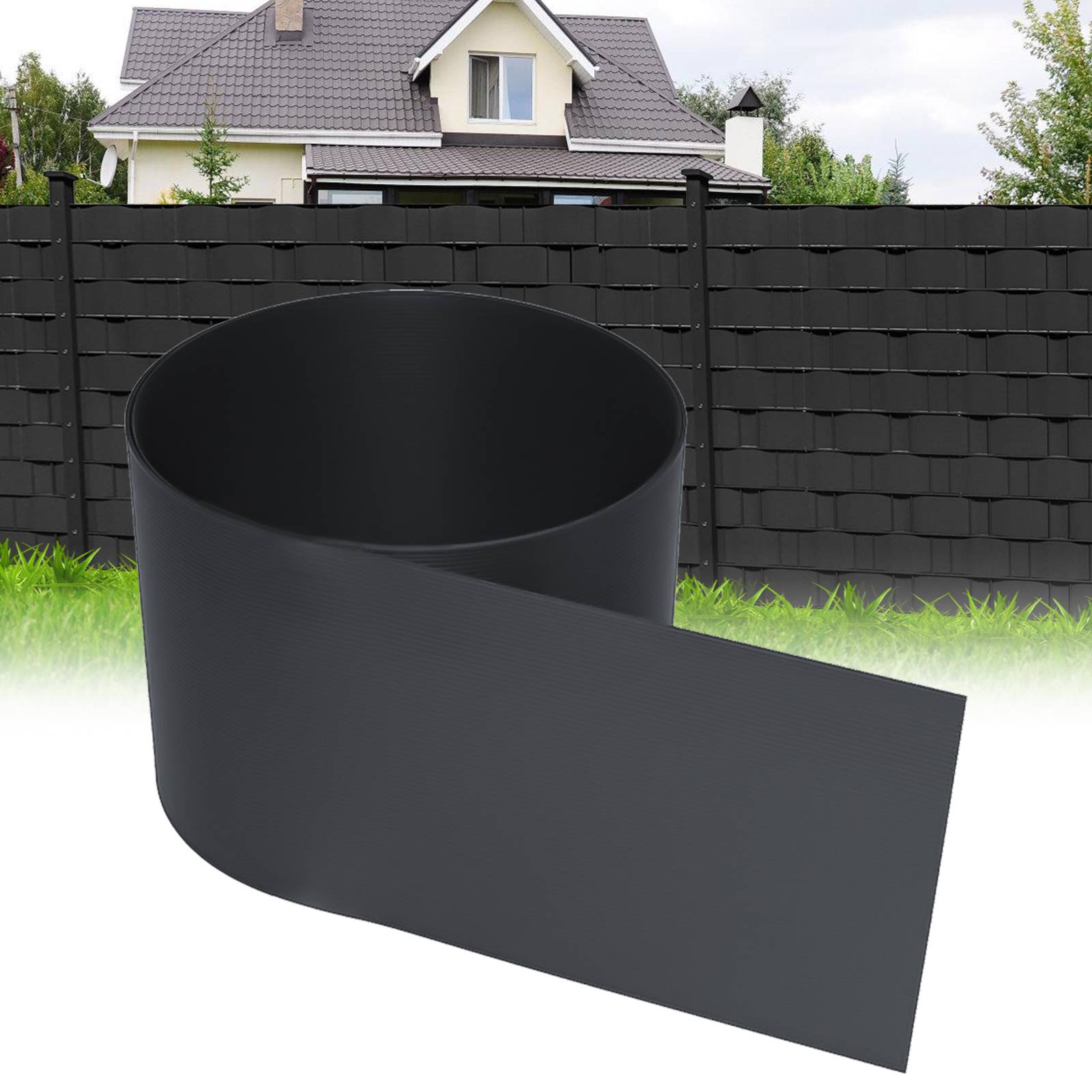 30 Stück Hart-PVC Anthrazit Sichtschutzstreifen für Doppelstabmatten 2,5mx19cm Zaunsichtschutz für Balkon Gartenzaun