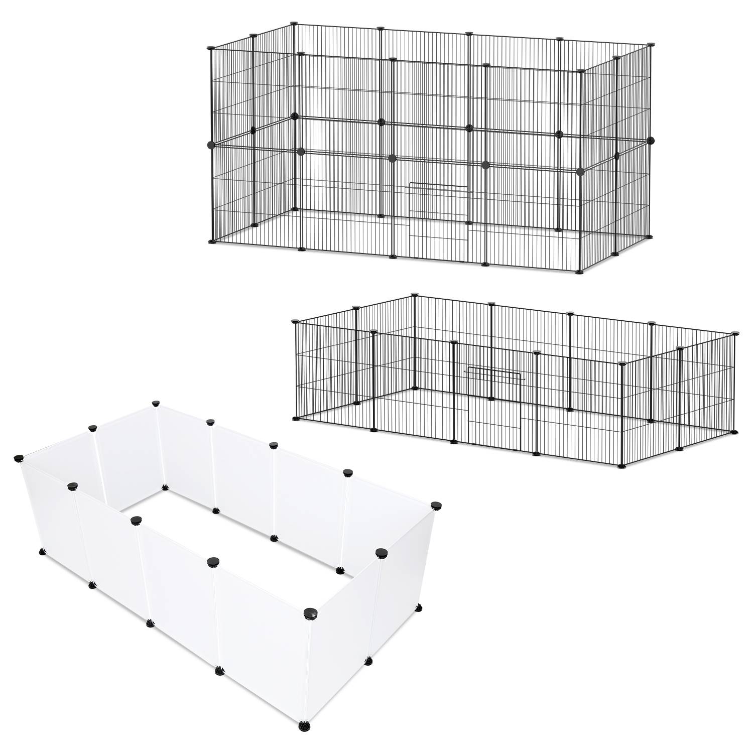 Freigehege Gittergehege Kaninchen Gehege DIY Laufstall Indoor&draußen 12Pcs 45x35cm Weiß
