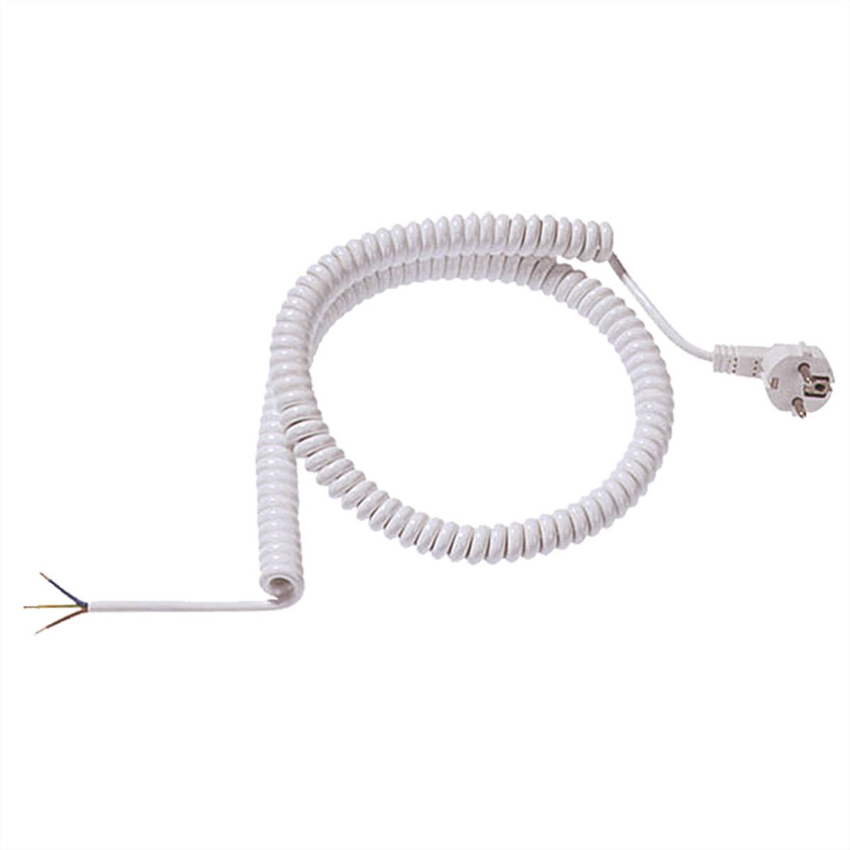 BACHMANN Wendelleitung 1-4m weiss, H05VV-F 3G1,5mm² AEH/CEE7/7