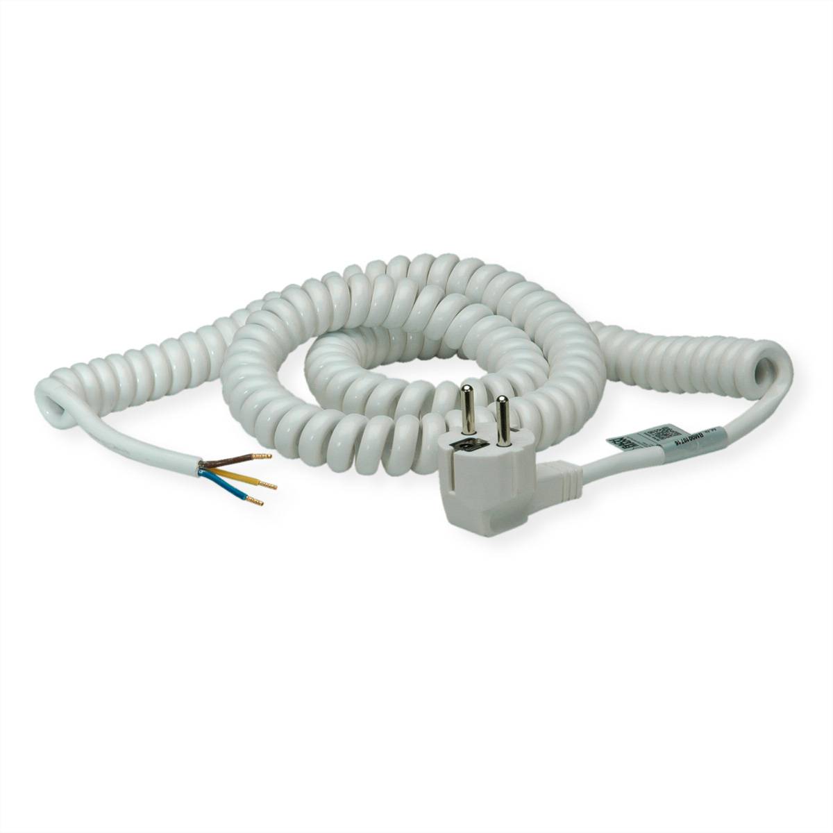 BACHMANN Wendelleitung 1-4m weiss, H05VV-F 3G1,5mm² AEH/CEE7/7