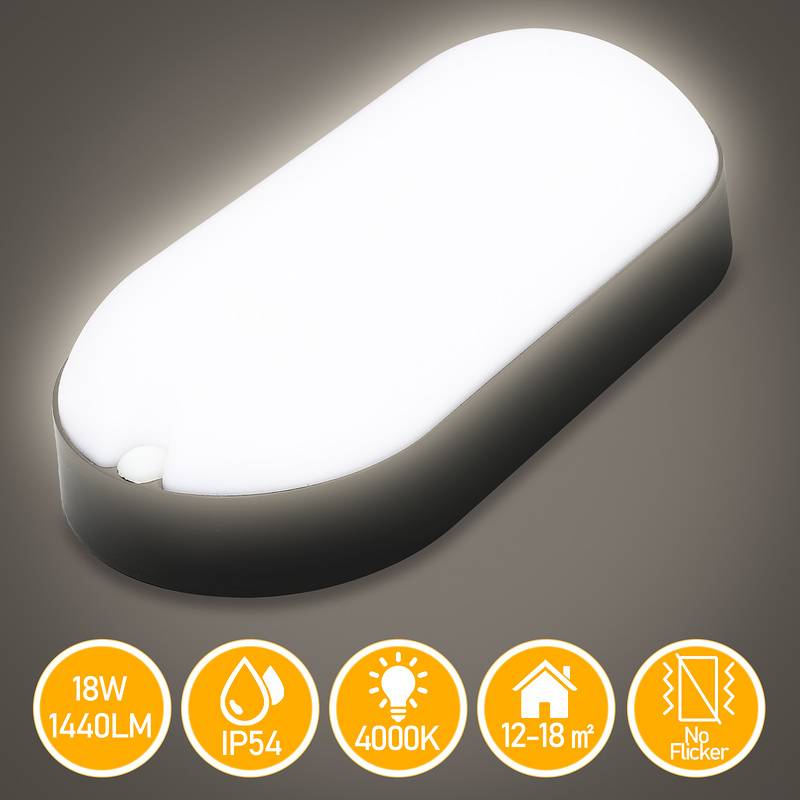 LED Feuchtraumleuchte 15W 10x Wasserdicht Deckenleuchten IP54 Wasserdicht Lampe Garage Keller