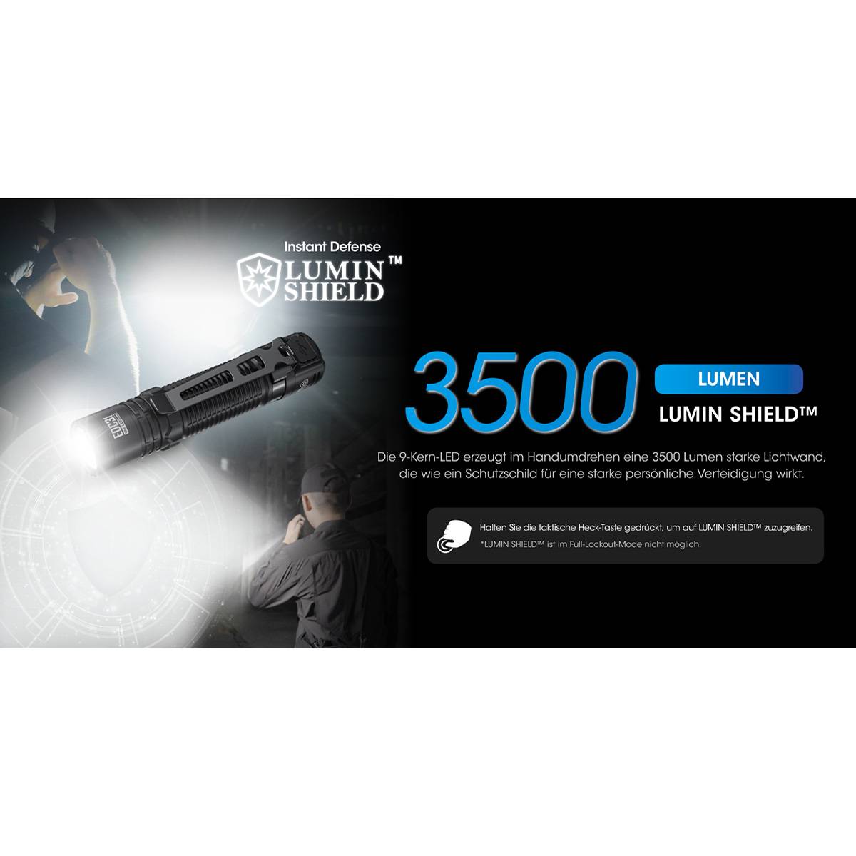 Nitecore EDC31 LED Taschenlampe 3500 Lumen - Schwarz