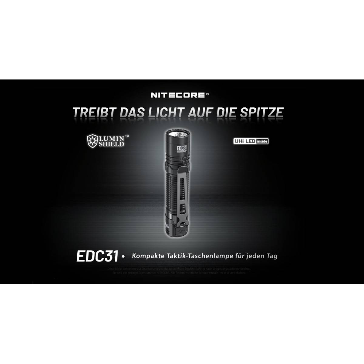 Nitecore EDC31 LED Taschenlampe 3500 Lumen - Schwarz