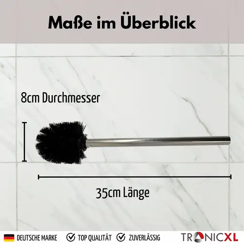 10 Stück Premium Toilettenbürste mit Edelstahl Griff mit auswechselbarem Bürstenkopf lang schwarz Silber WC Bürste Klobürste Toilettenbürsten To 10 Stück Premium Toilettenbürste mit Edelstahl Griff mit auswechselbarem Bürstenkopf lang schwarz Silber WC Bürste Klobürste Toilettenbürsten To