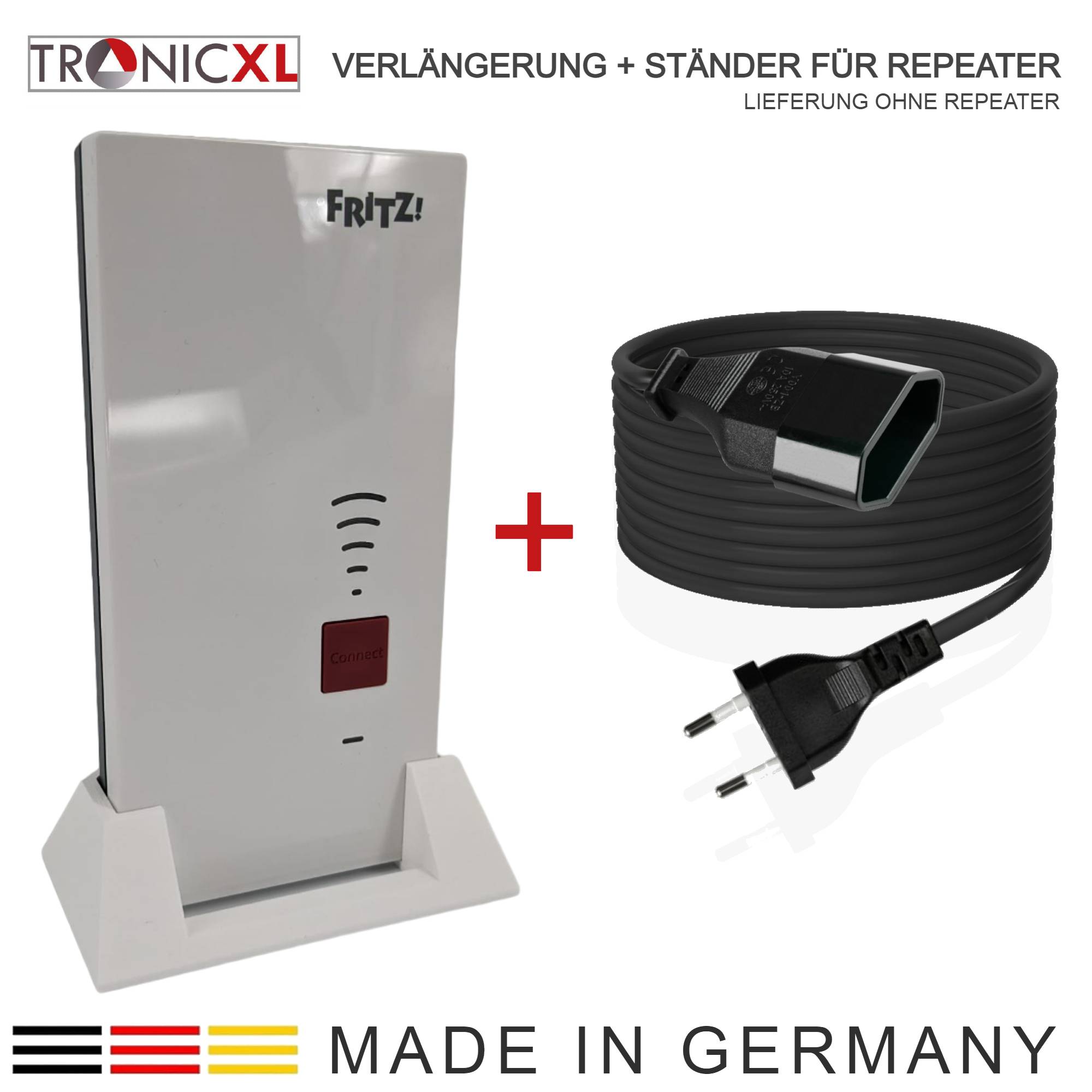 5m Verlängerung + Ständer passend für Repeater weiß für AVM Fritz!Repeater 2400 1160 1750e
