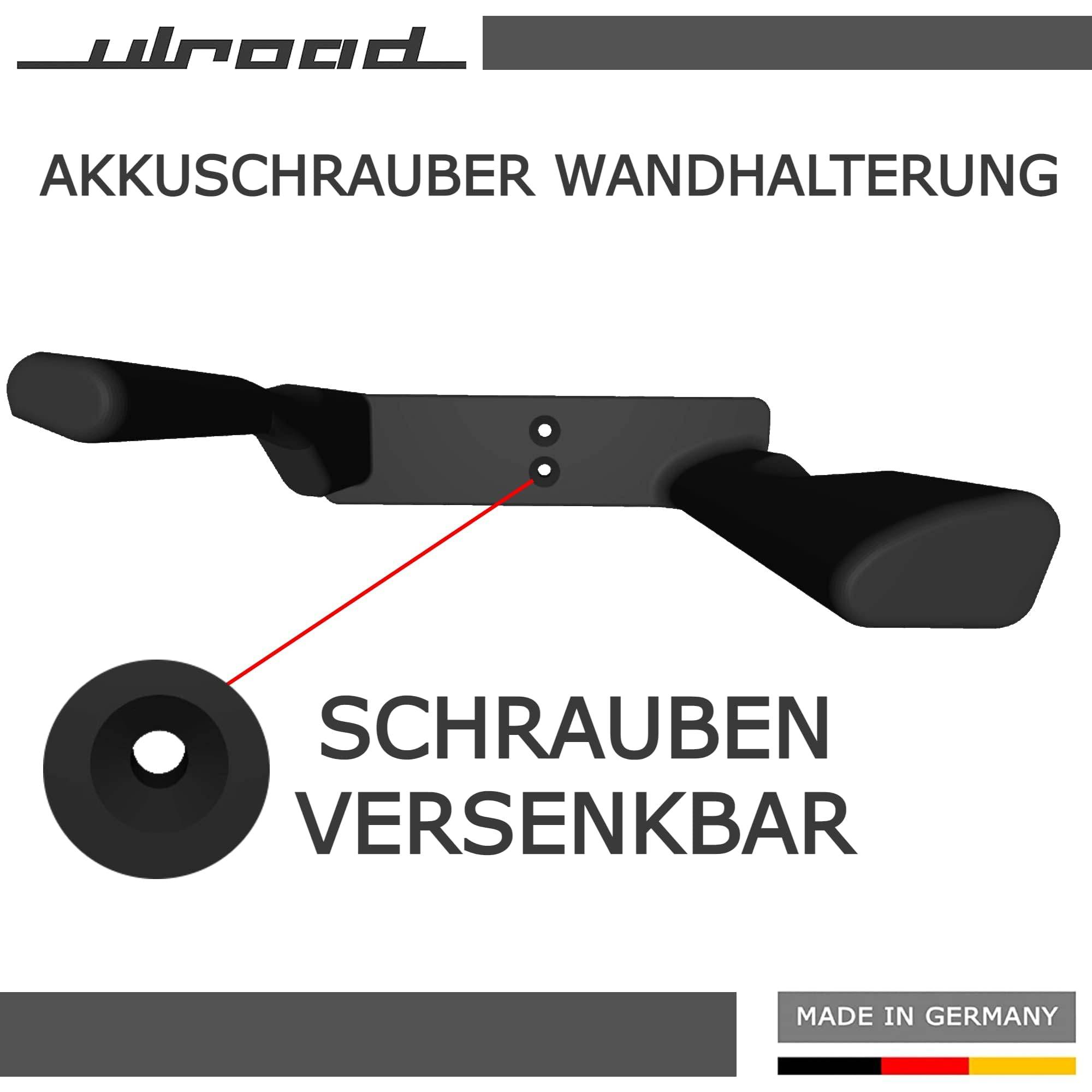 2 Stück Wandhalterung passend für Akkuschrauber für Bosch Makita Dewalt Ryobi etc. I Aufbewahrung Werkzeug