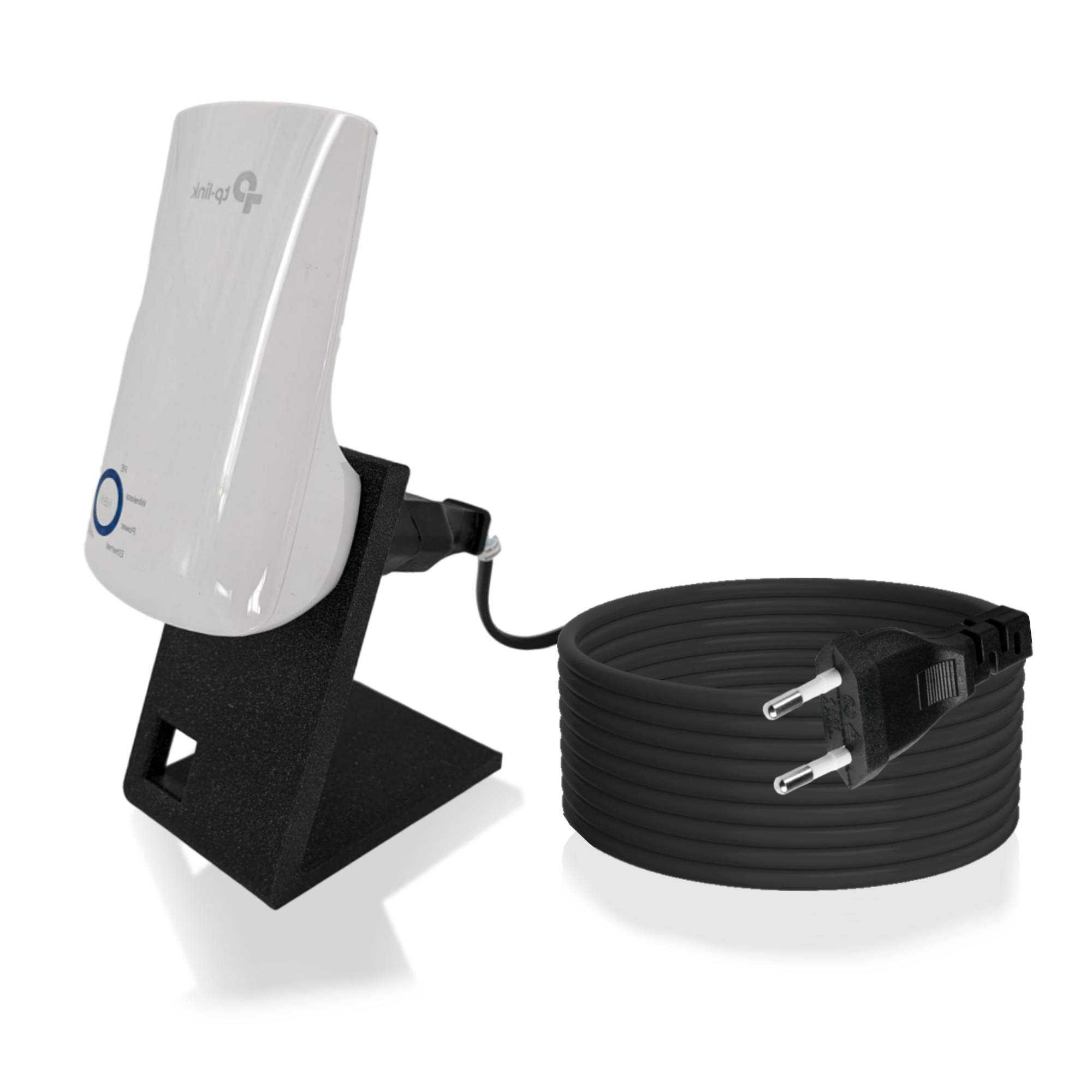 2m Verlängerung Kabel + Ständer passend für Repeater TP-Link RE190 AC750 RE330 TL-WA850RE Halterung WLan
