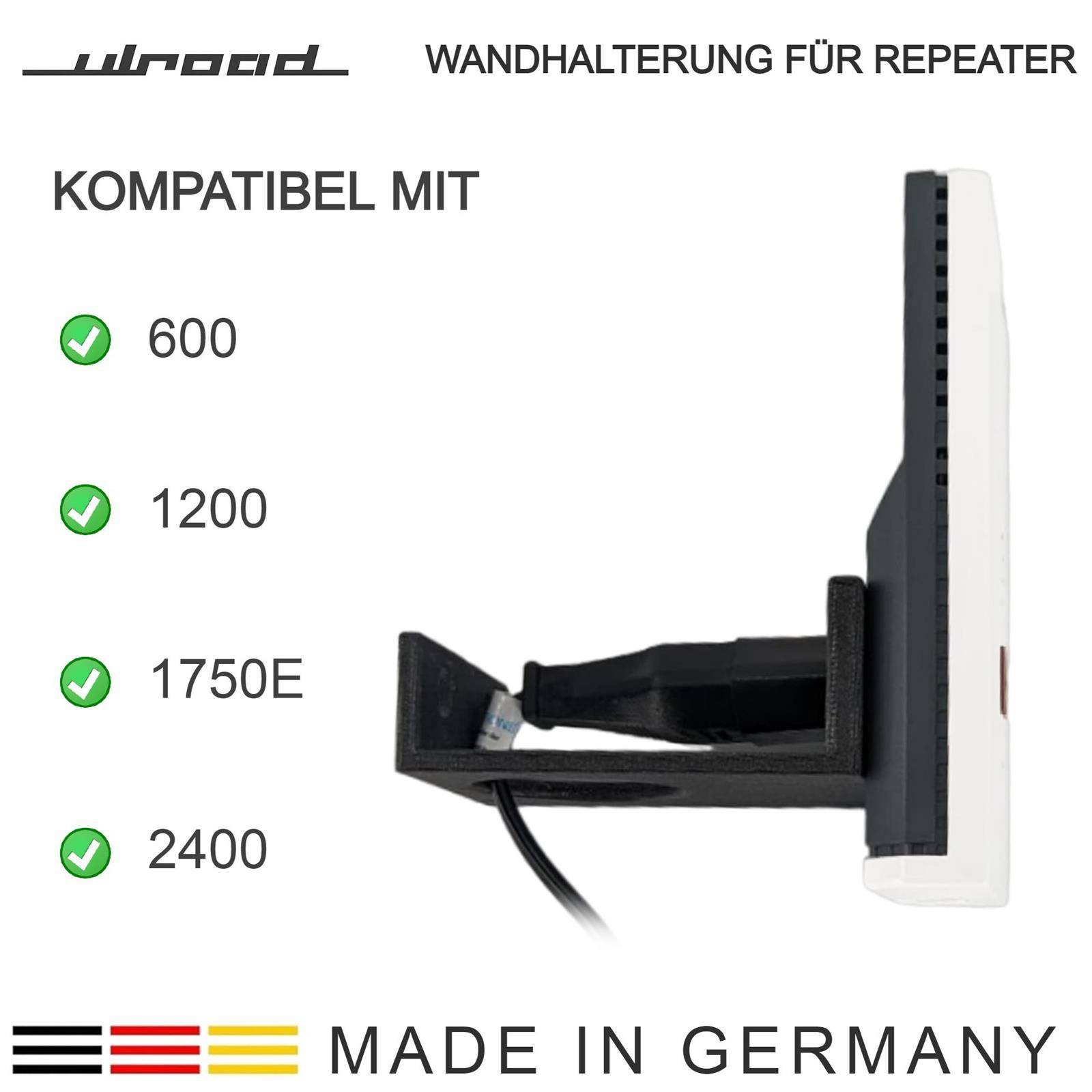 Wandhalterung für Repeater passend für AVM 600 1200 1750E 2400 Fritz! W-Lan Verstärker WiFi