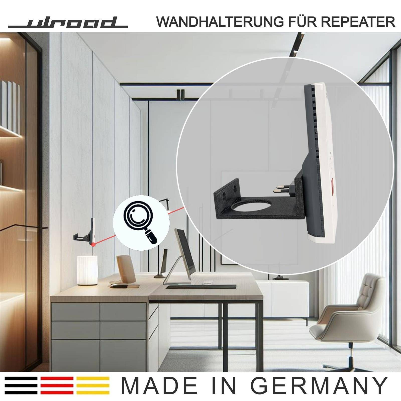 Wandhalterung für Repeater passend für AVM 600 1200 1750E 2400 Fritz! W-Lan Verstärker WiFi