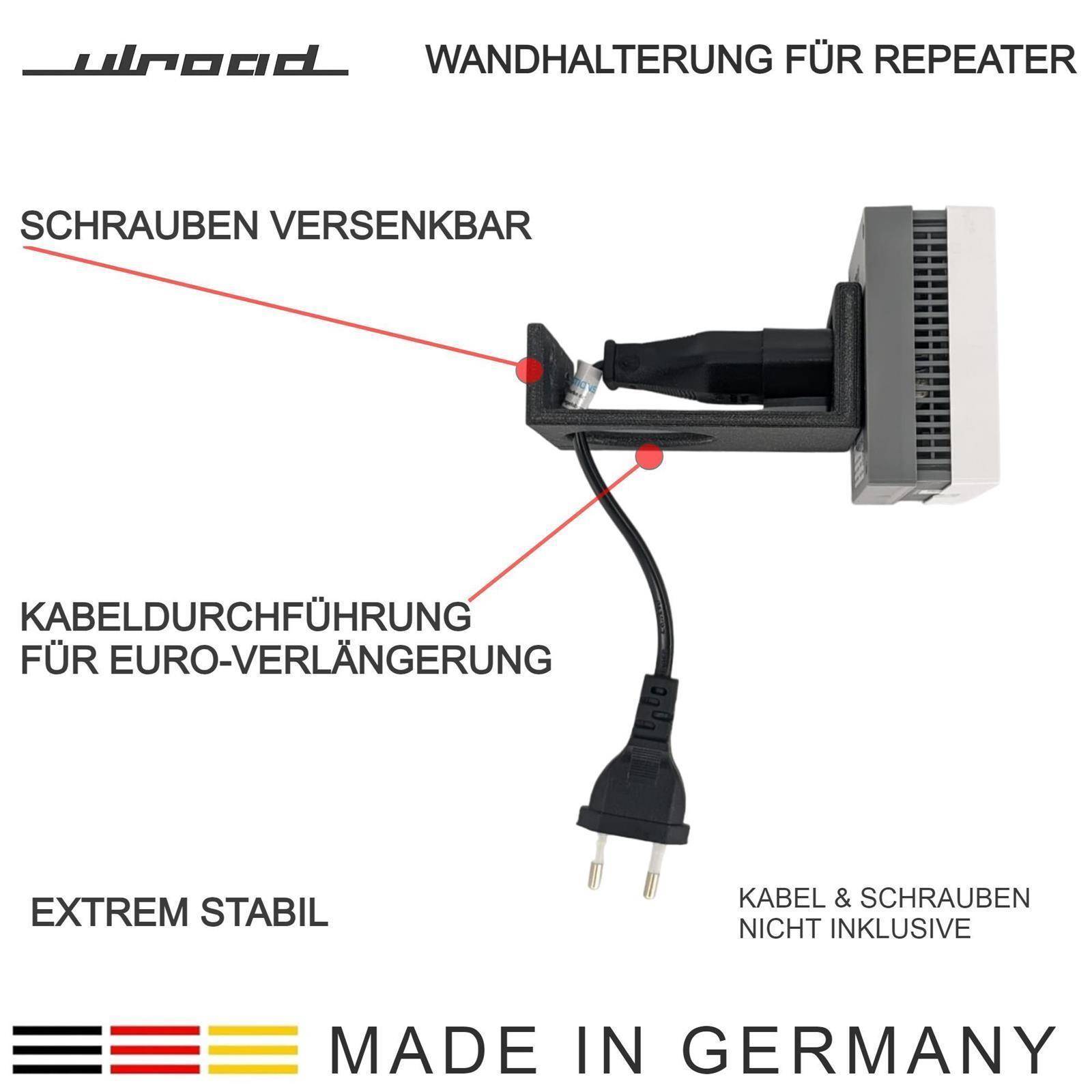 Wandhalterung für Repeater passend für AVM 600 1200 1750E 2400 Fritz! W-Lan Verstärker WiFi