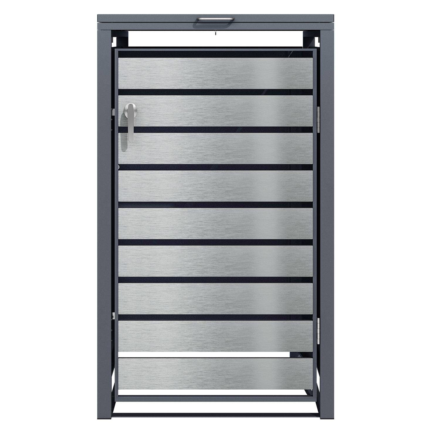 Phoenix GB1168ASK Aufbewahrungsboxmit einzelnen Rollen - Galvanisierter Stahl - Witterungsbeständig - Abdeckung für Außenbox - Silber