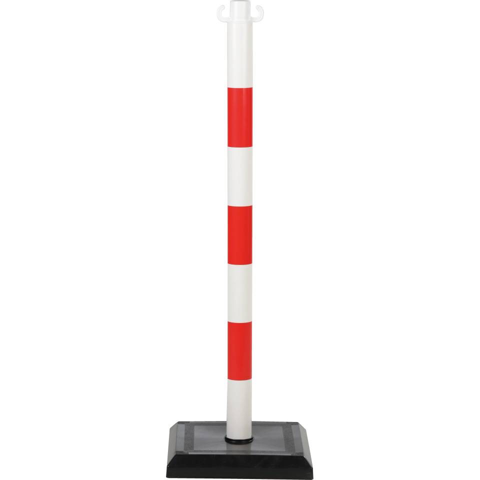 Absperrpfosten Solide, mit Standfuß, rot/weiß, Kunststoff, 900mm