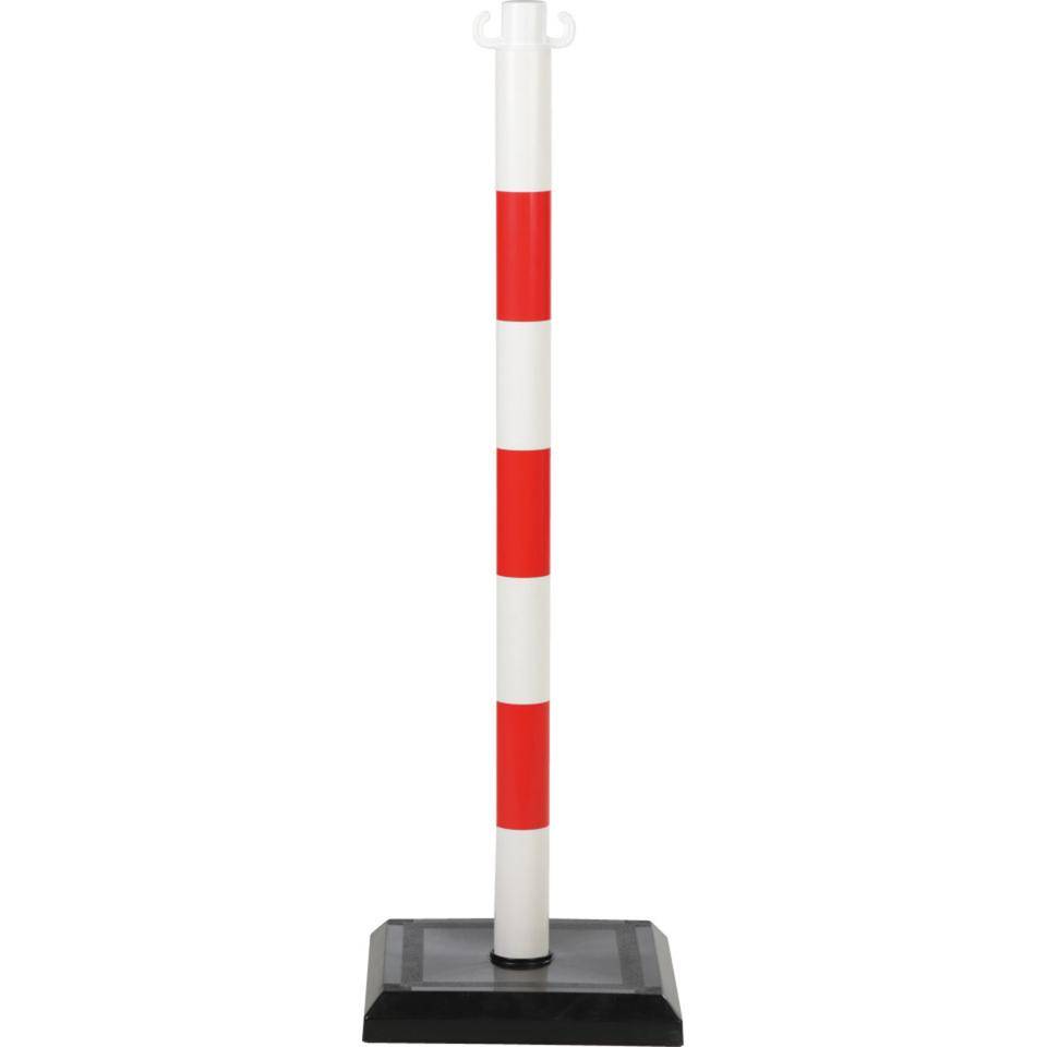 Absperrpfosten Solide, mit Standfuß, rot/weiß, Kunststoff, 900mm