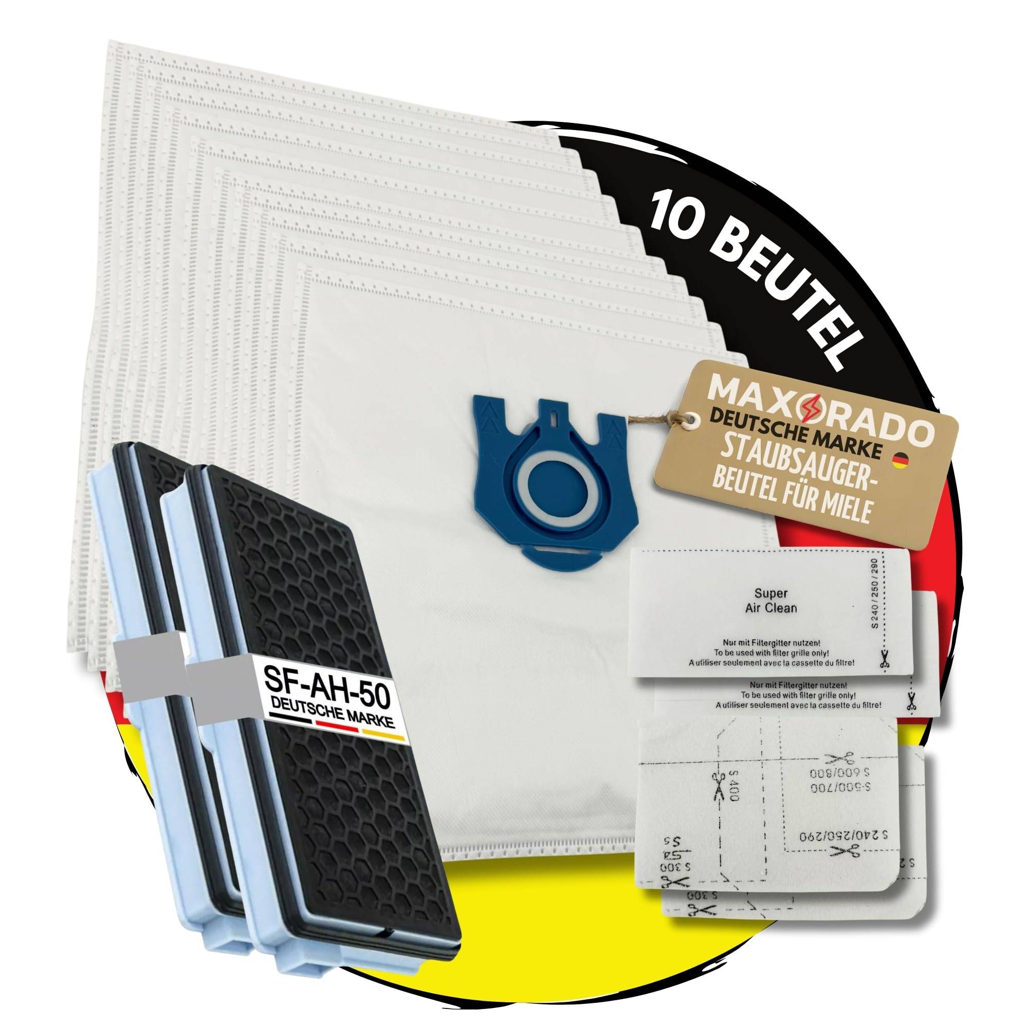 10 Staubsaugerbeutel Hepa Filter Set für Miele C3 C2 Complete S8340 S8430 S8310 S8360 S8 S5 S5211 S5210 s8460