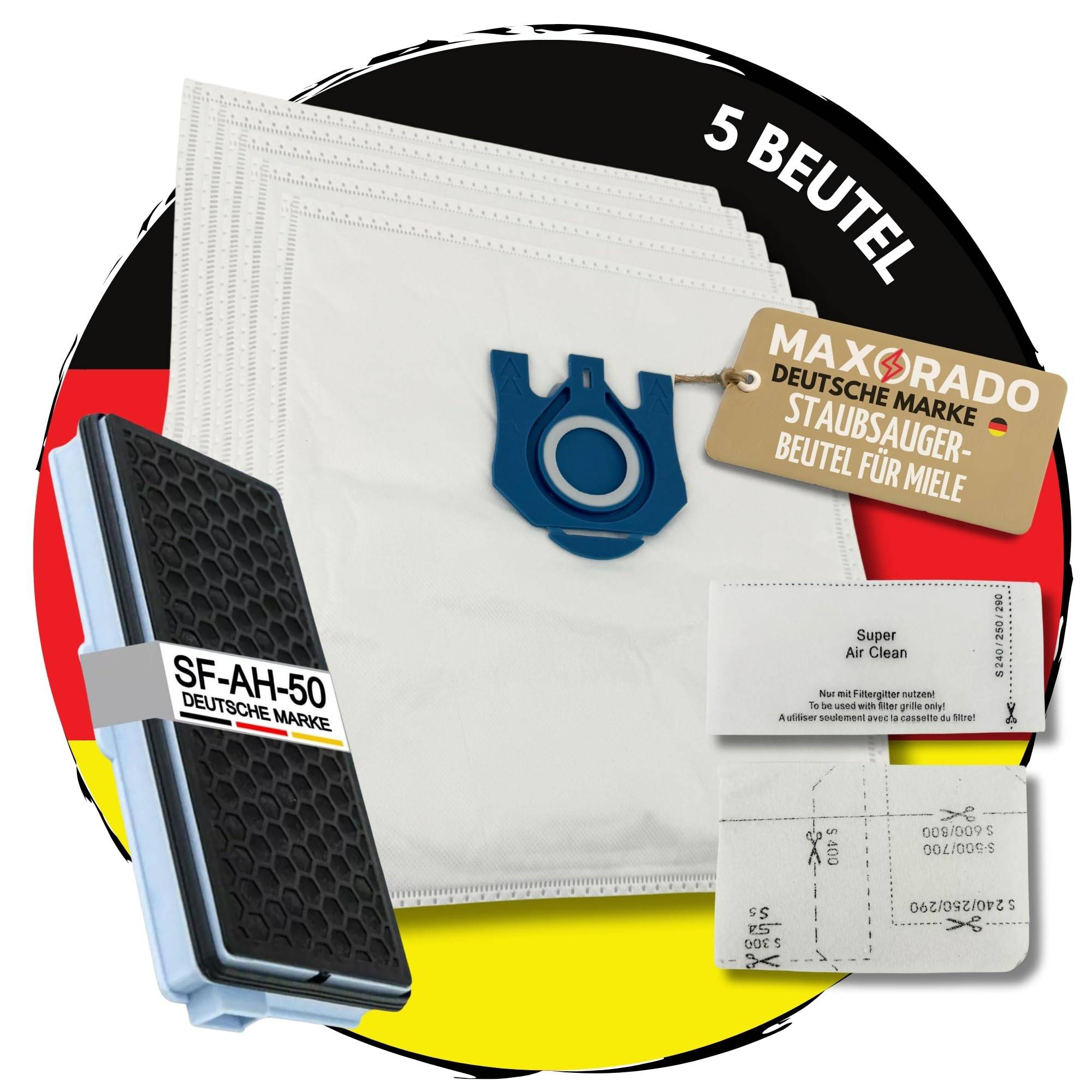 5 Staubsaugerbeutel Hepa Filter Set für Miele C3 C2 Complete S8340 S8430 S8360 S8 S5 S5211 S5210 s8460 Staubsauger
