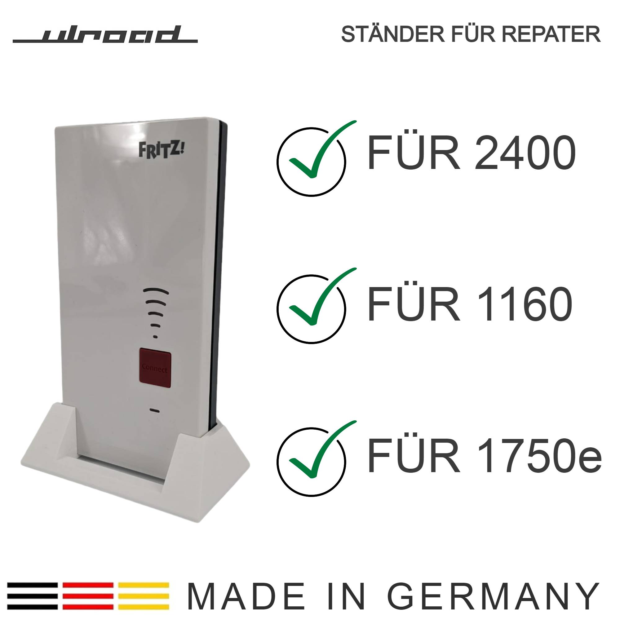 Ständer für Repeater weiß passend für AVM Fritz!Repeater 2400 1160 1750e Halterung Stand Halter