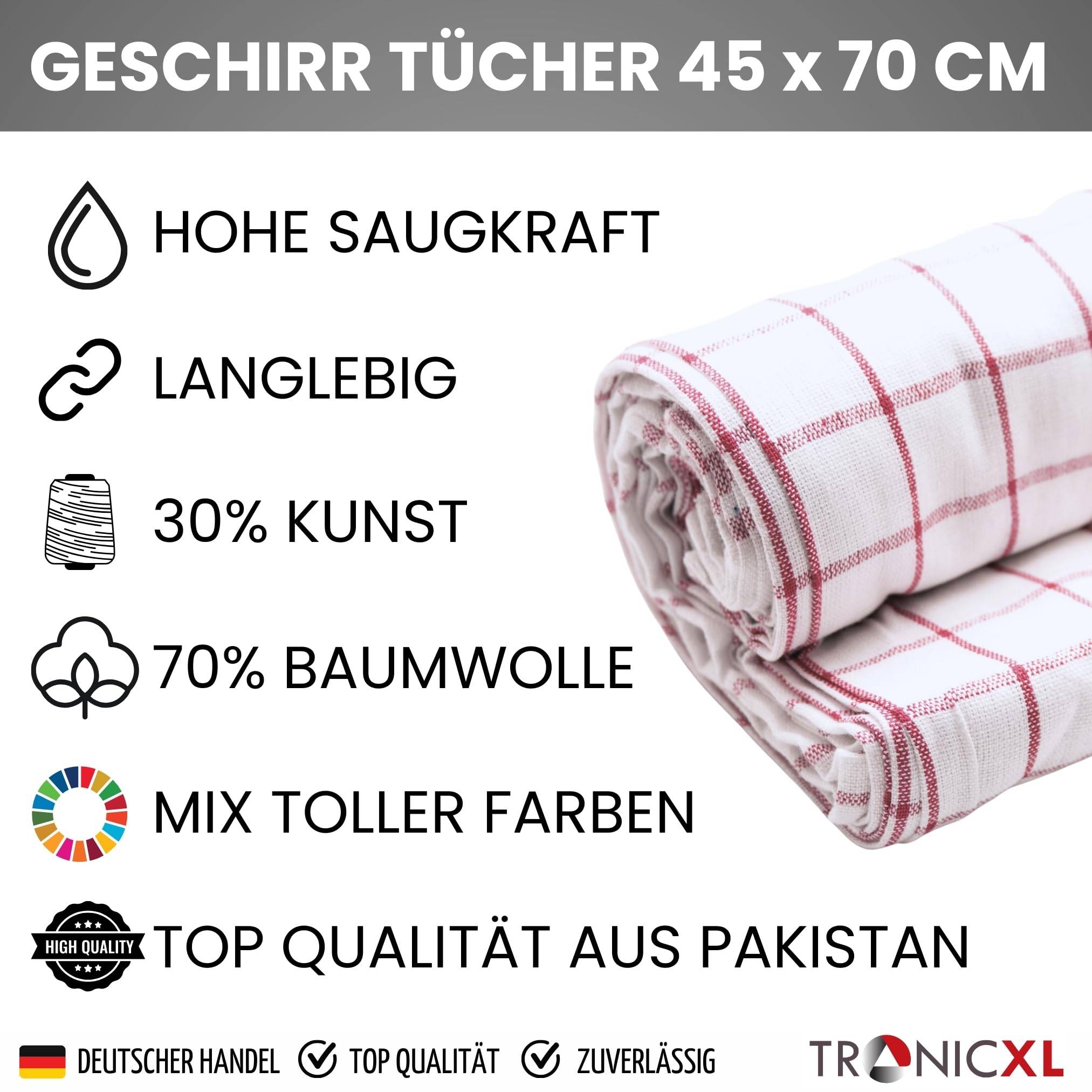 5x Geschirrtücher Baumwolle Spültuch Küchentücher Küchentuch Abtrocken Tuch Tücher bunt
