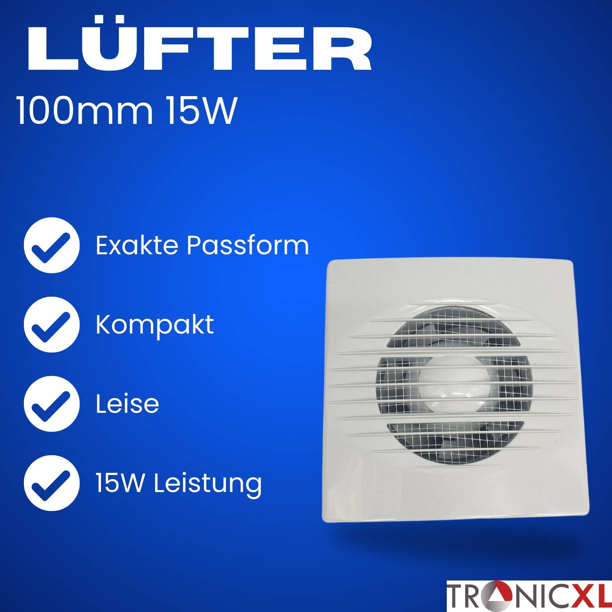 100m³/h Lüftungsanlage Set I 230V Wandlüfter + Rohr + Ablufthaube Lüfter mit Fliegengitter Wohnraumlüftung Bad Keller Garage Werkstatt WC