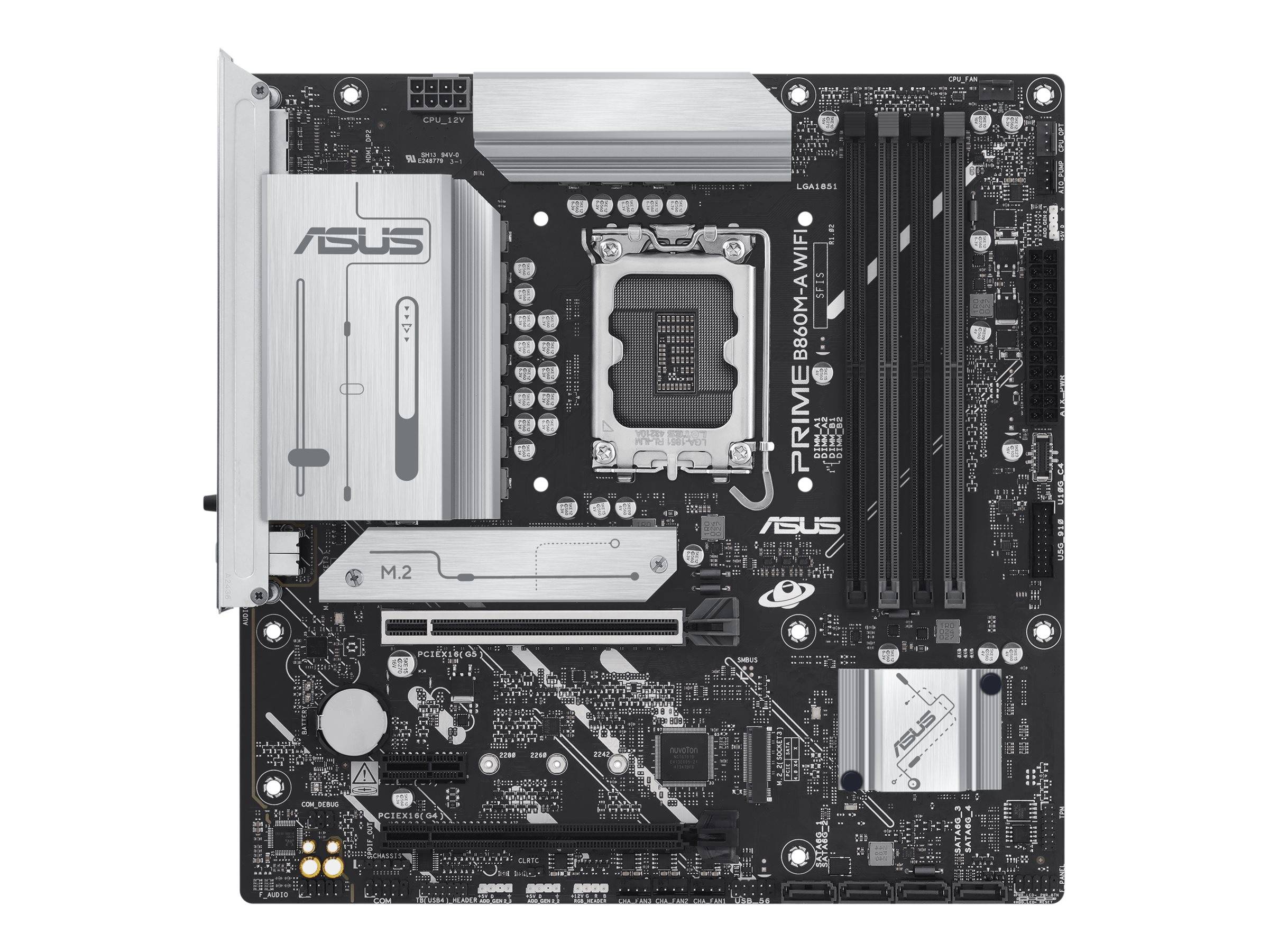 ASUS PRIME B860M-A WIFI - Motherboard - micro ATX - LGA1851-Sockel - B860 Chipsatz - USB-C 3.2 Gen 2x2, USB 3.2 Gen 2, U