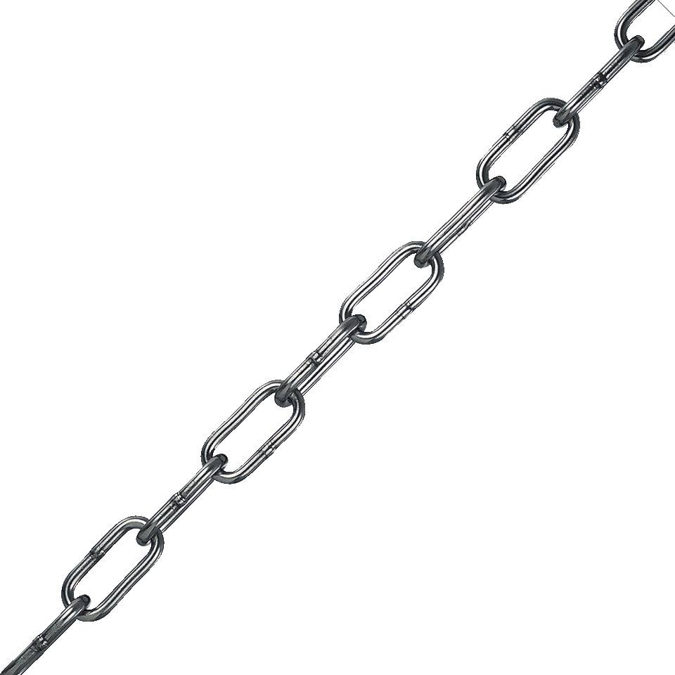Absperrkette, DIN 5685, langgliedrig, Stahl, feuerverzinkt, Ø 8mm, Meterware