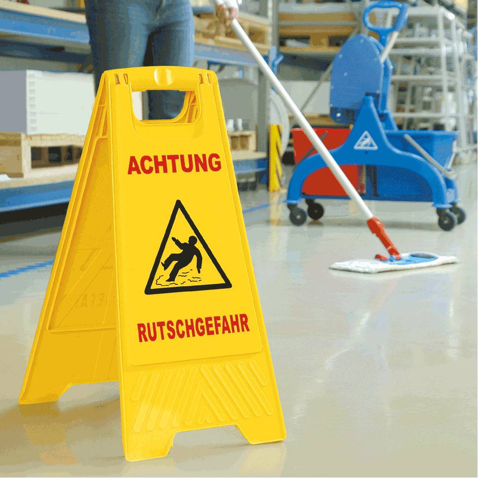 K.57 Warnaufsteller Stabil,Achtung Rutschgefahr,2-tlg.,DS,Polypropylen,230x600mm