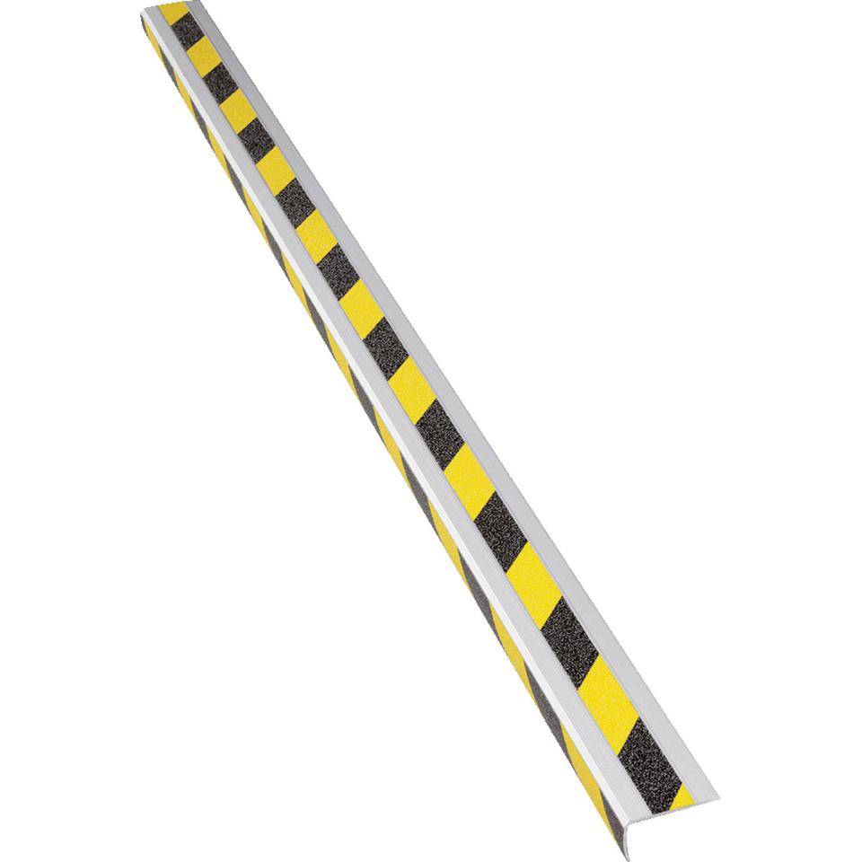 K.57 Antirutsch-Treppenkantenprofil, R10, gelb/schwarz, AL, schraubbar, 1000x31x53mm