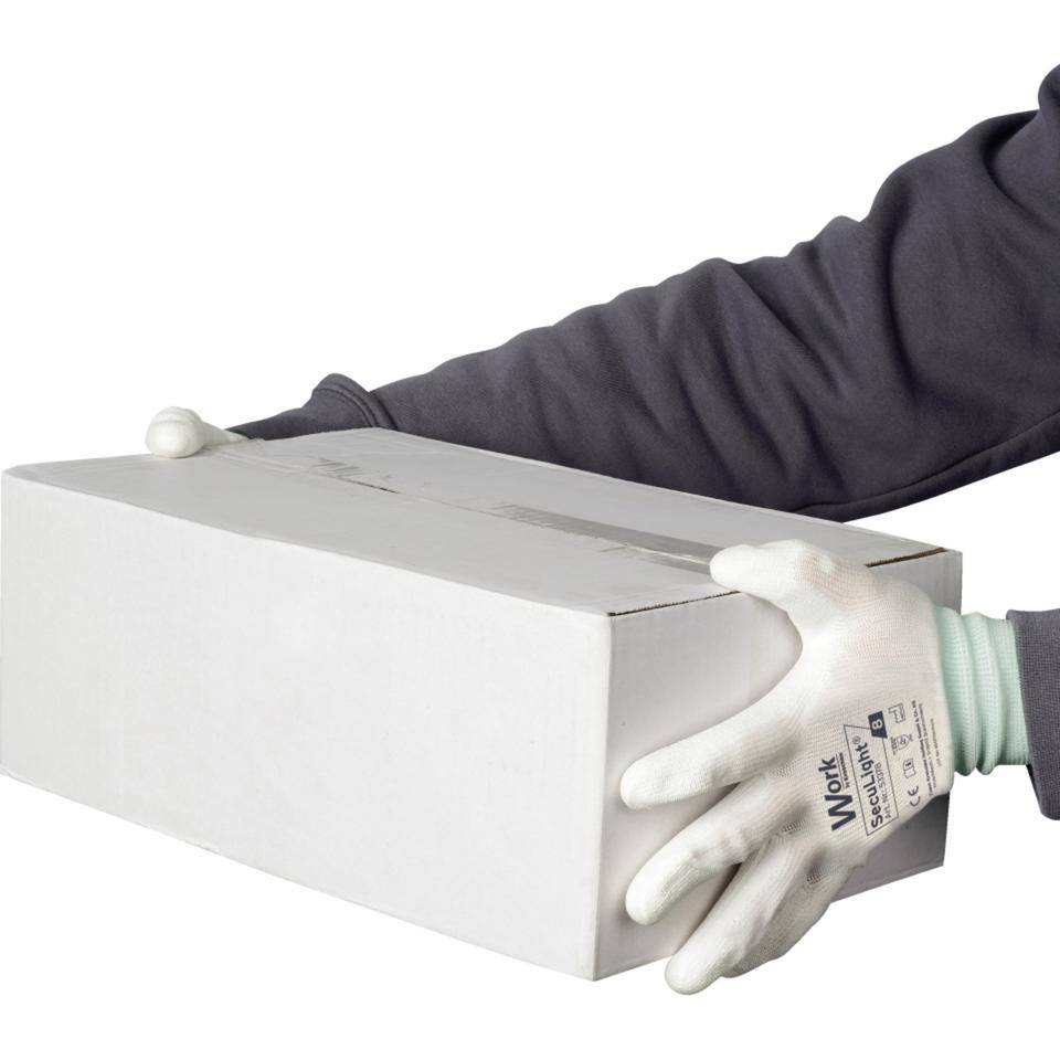 Work Schutzhandschuh SecuLight®, Kat.II, weiß, Nylon-Trikot, PU beschichtet, Größe 10