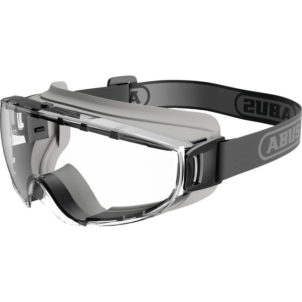 ABUS Vollsichtbrille Proteo, Kat.II, schwarz-grau, transparente PC-Scheibe, 84g