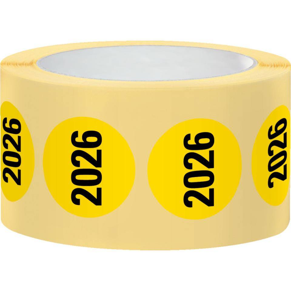 Markierungspunkt, 2026, hellgelb, Haftpapier, ablösbar, Ø 37mm, 500/Rolle