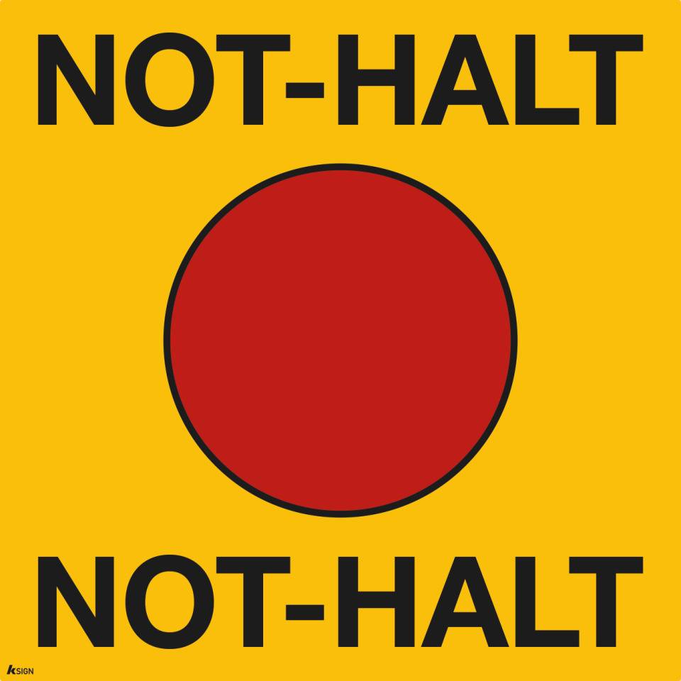 Bodenzeichen NOT-HALT, Bodenmarkierungsfolie, Laminat R10, 200x200mm