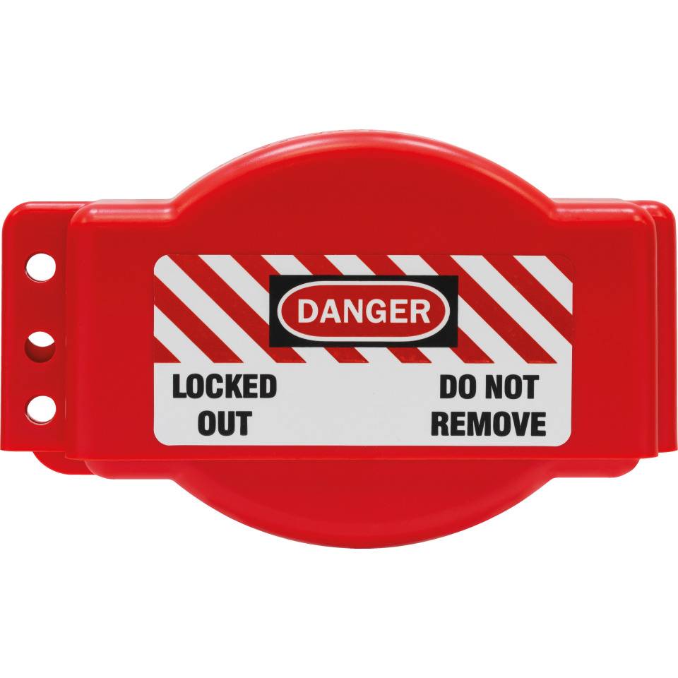 ABUS Handrad-Verriegelung V165, zur Absicherung zugedrehter Ventile, rot, Kunststoff