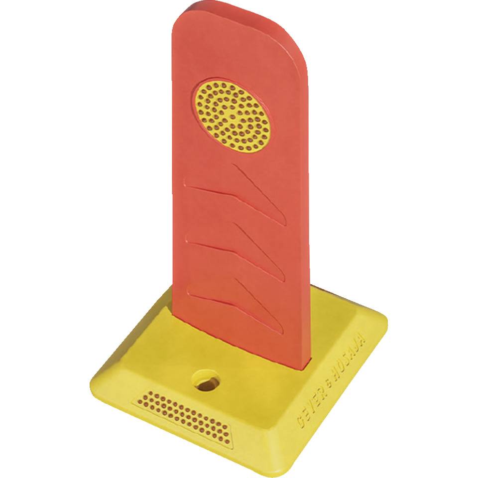 Flexibler Fahrbahnbegrenzer, überfahrbar, gelb/rot, Gummi, 158x148x285mm