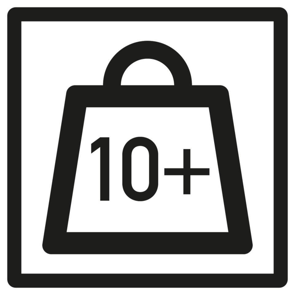 Verpackunsgkennzeichen Pakete mit erhöhtem Gew. 10-20kg, Haftpapier, 20x20mm, 100/Rolle
