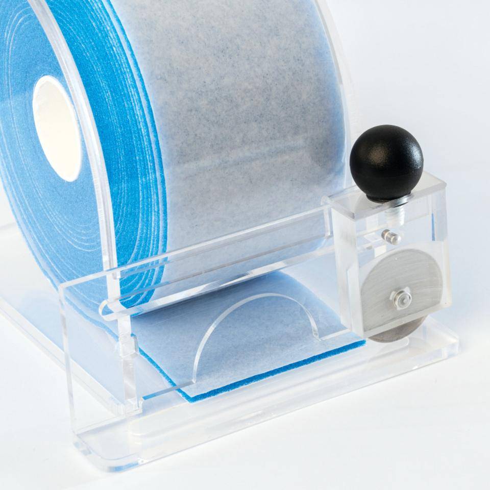 Pflasterspender f. Rollenpflaster mit Messer, 2 QuickSoft Bandagen, blau, 5,5cm, 5m