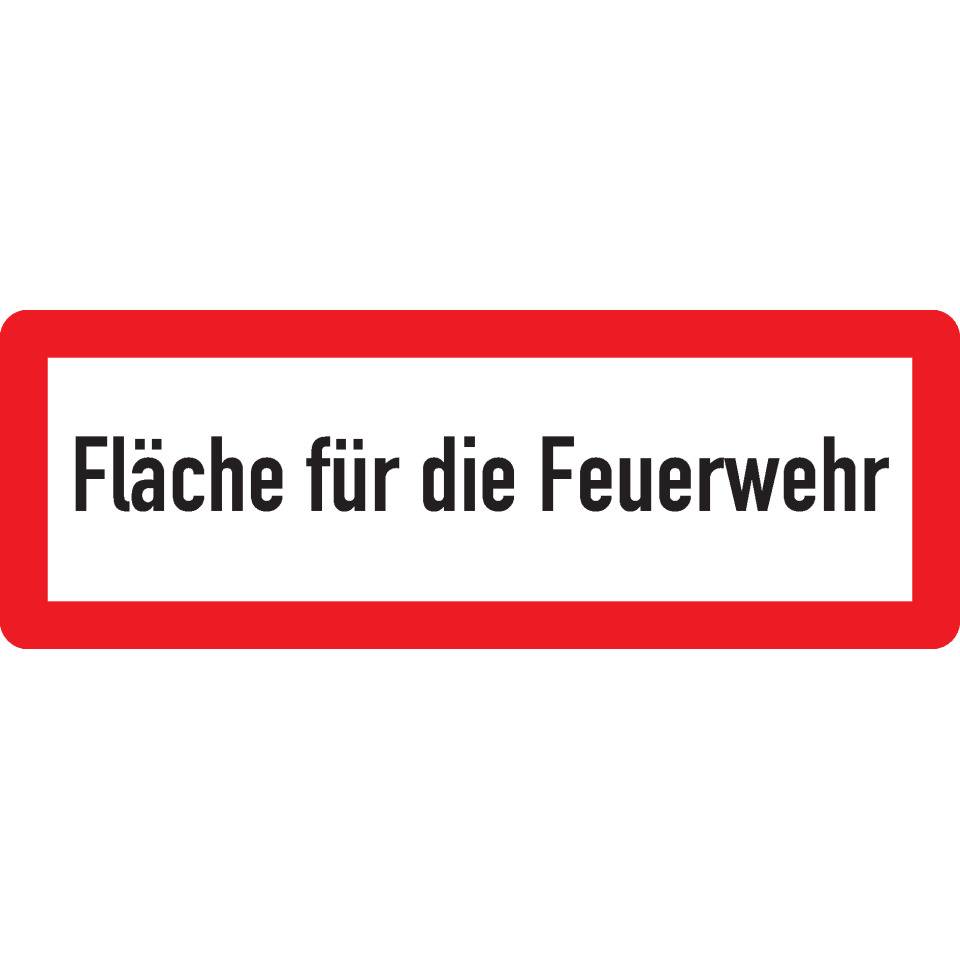 Hinweisschild Fläche für die Feuerwehr, Aluminium RA0, reflektierend, 594x210mm