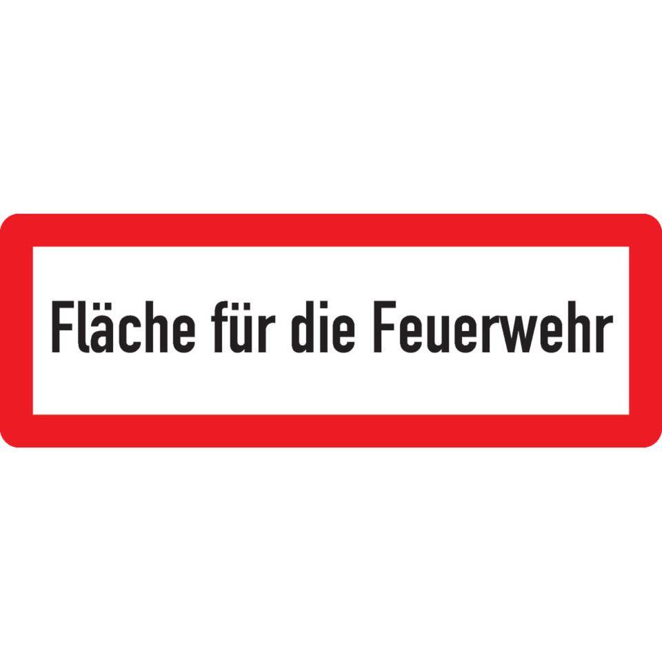 Hinweisschild Fläche für die Feuerwehr, Aluminium RA0, reflektierend, 594x210mm