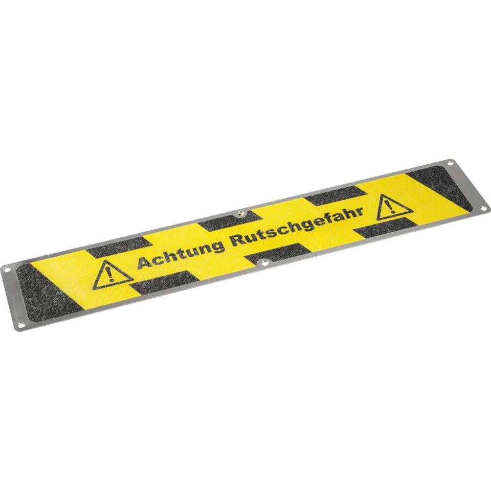 K.57 Antirutschplatte Achtung Rutschgefahr, R13, schwarz/gelb, Aluminium, 114x635mm