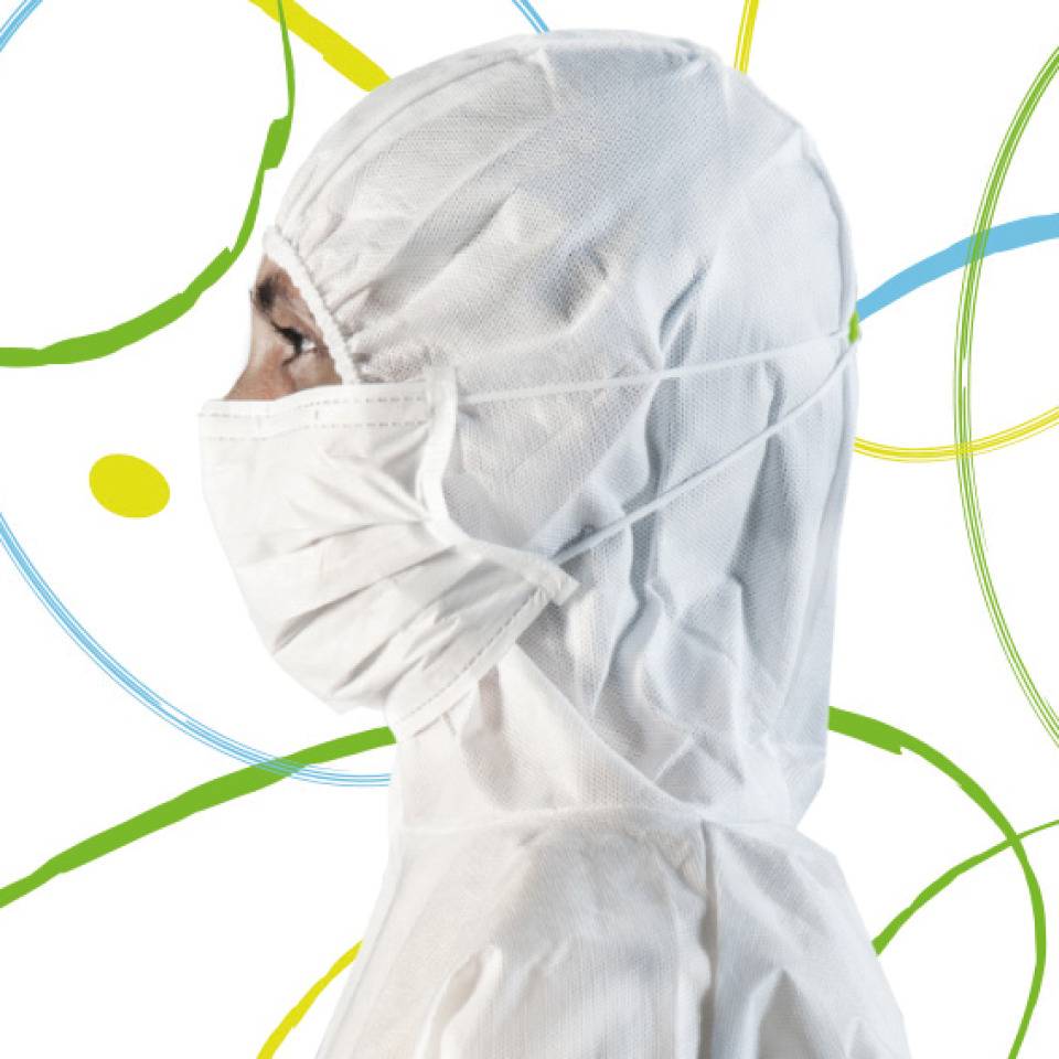 Isofield Reinraum-Gesichtsmaske Exa 230, steril, ISO4 GMP A/B, weiß, 50 ST/VE