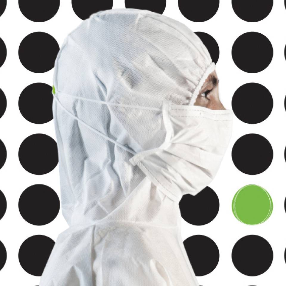 Isofield Reinraum-Gesichtsmaske Peta 230, unsteril, ISO5 GMP C/D, weiß, 50 ST/VE