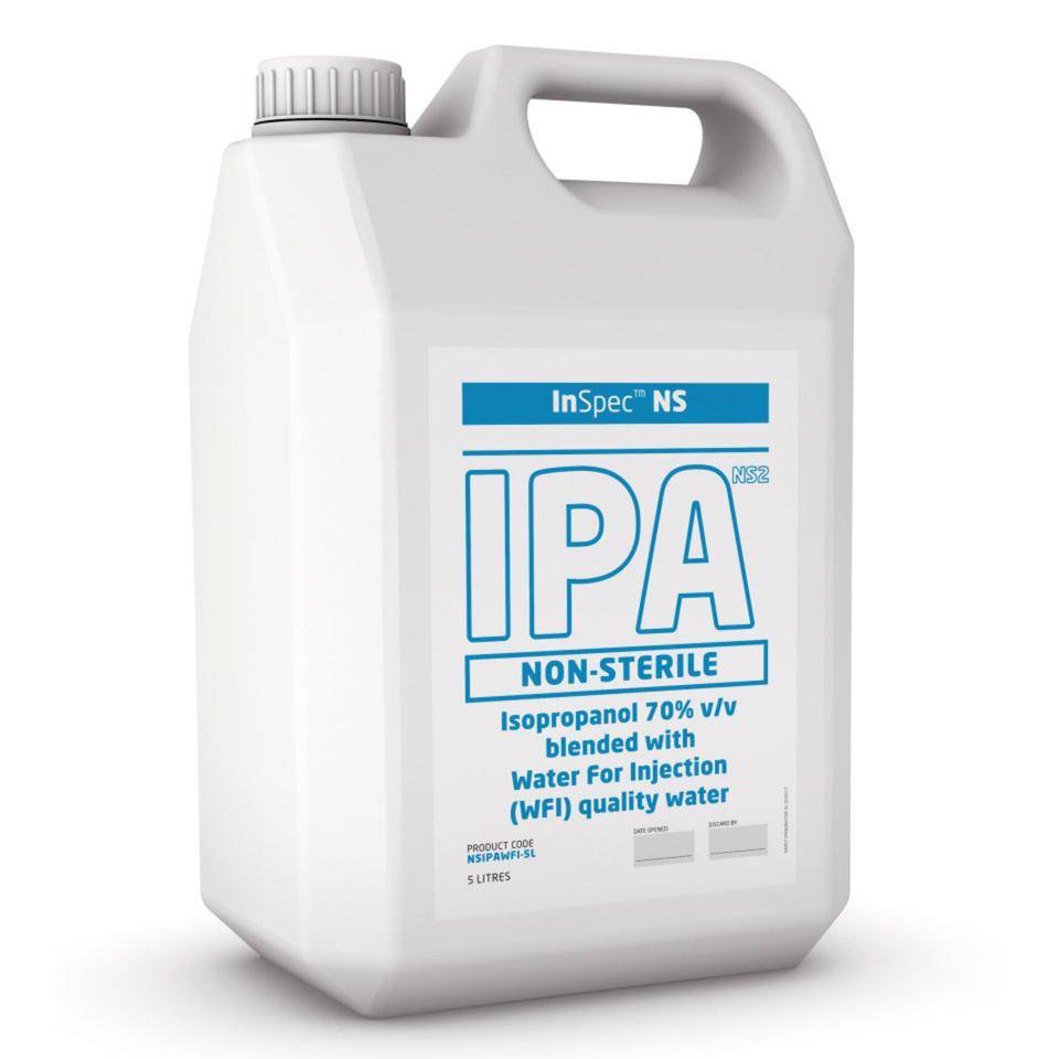 InSpec™ Desinfektionsmittel IPA, nicht steril, ISO 5 GMP C/D, 5 l/Kanister