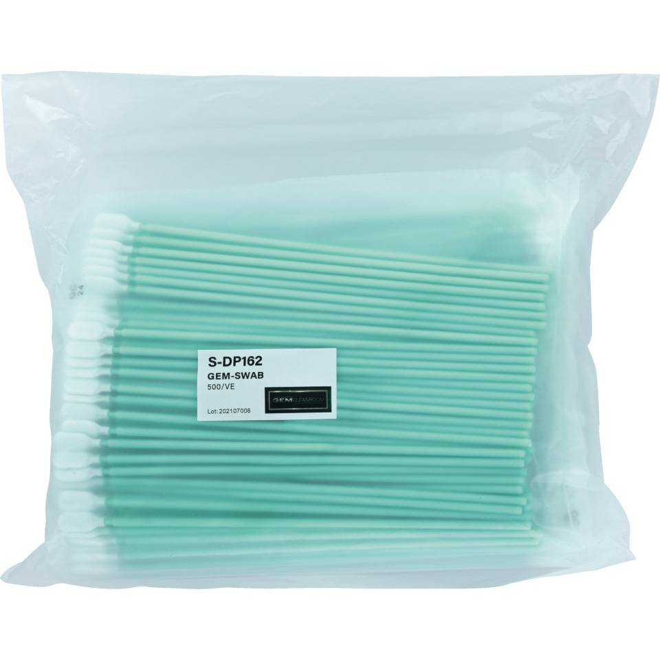 GEM Reinraum-Reinigungsstäbchen S-DP162,ISO 4-9,7mm flach,162mm,5x100 Stück/VE
