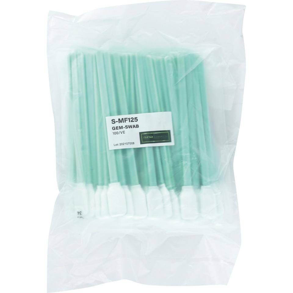 GEM Reinraum-Reinigungsstäbchen S-MF125,ISO 4-9,12,5mm Paddel,125mm,100 Stück/VE