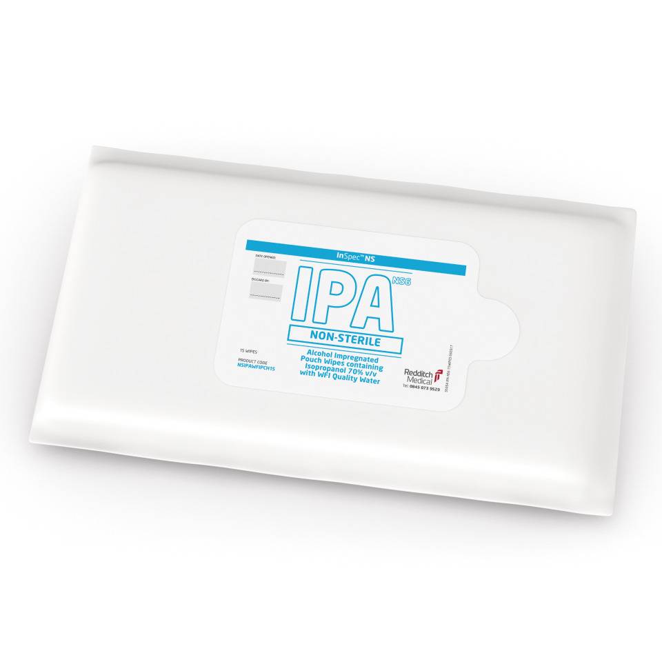 InSpec™ Reinraum-Feuchttücher IPA, nicht steril, ISO 5 GMP C/D, 23x23cm, 15/VE