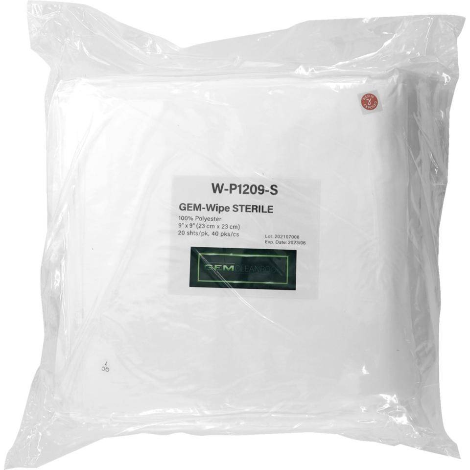 GEM-Wipe W-P1209-S,steril,ISO5 GMP A/B,100% Polyester,23x23cm,10x20 Tücher/VE