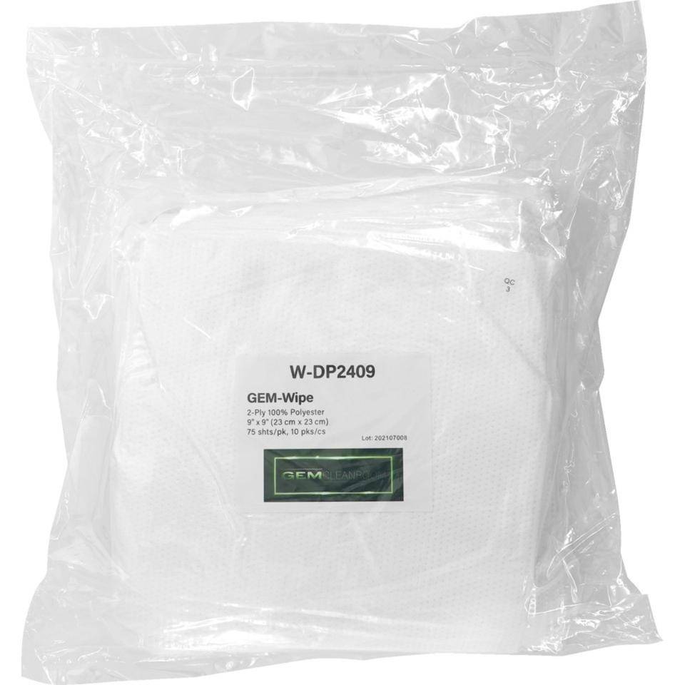GEM-Wipe W-DP2409, ISO5 GMP C/D, 100% Polyester 2-lagig, 23x23cm, 75 Tücher/VE