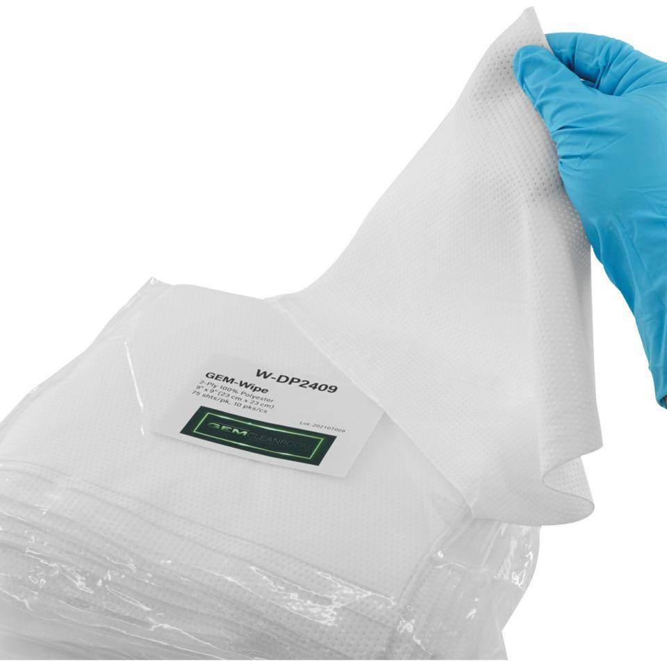 GEM-Wipe W-DP2409, ISO5 GMP C/D, 100% Polyester 2-lagig, 23x23cm, 75 Tücher/VE