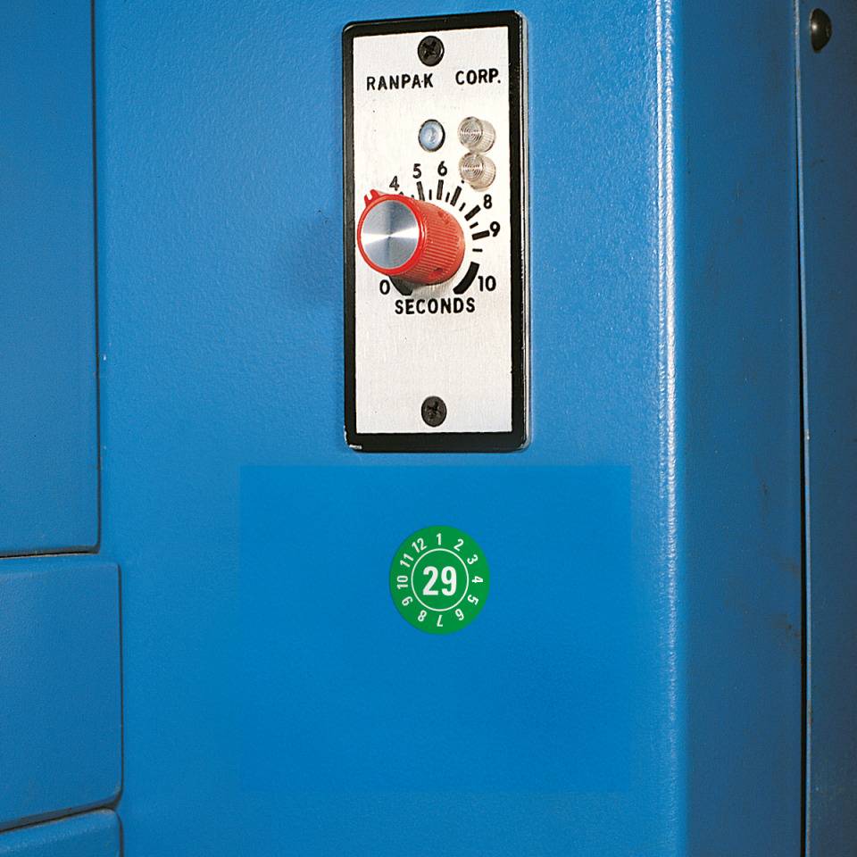 Prüfplakette 29, grün, Dokumentenfolie, selbstklebend, Ø 25mm, 21/Bogen
