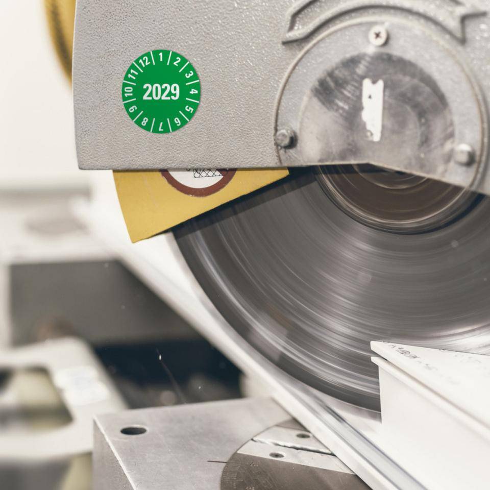 Prüfplakette 2029, grün, Dokumentenfolie, selbstklebend, Ø 15mm,60/Bogen