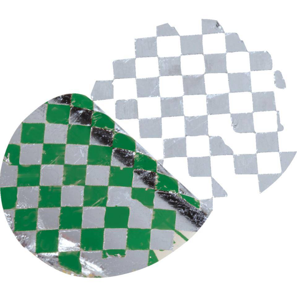 Prüfplakette 29, grün, Schachbrettfolie, selbstklebend, Ø 15mm, 60/Bogen