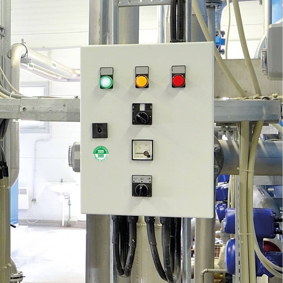 Prüfplakette 2029/2028, weiß/grün, Dokumentenfolie, selbstklebend, Ø35mm, 10/Bogen